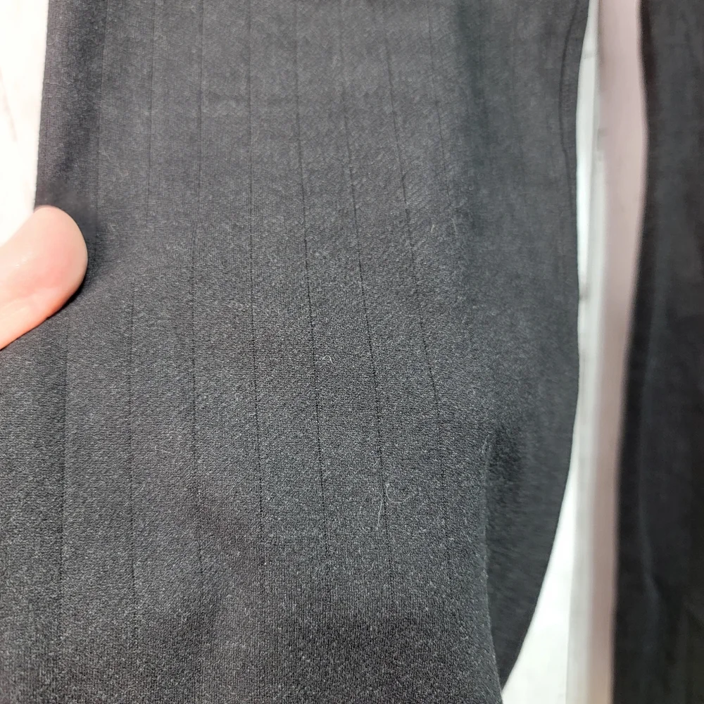 Betabrand Women's Black Classic Dress Pant Yoga Pants Size Large. Striped. - Picture 3 of 6